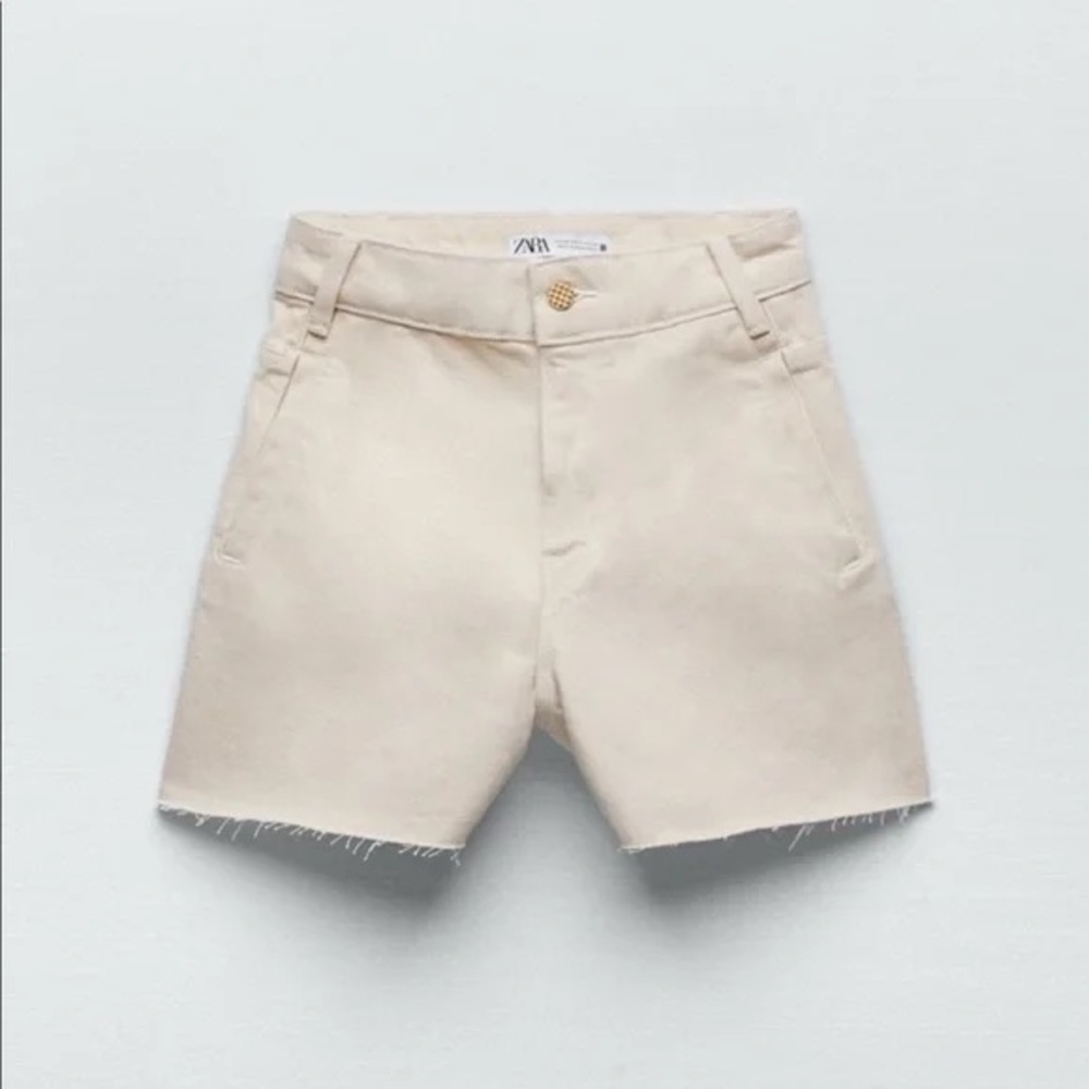 Zara Cream Denim Shorts-High rise-Size 8-NWOT